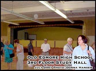 interior old study hall, Edmore High School